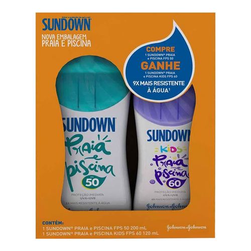 Kit Protetor Solar Sundown Praia e Piscina FSP50 200ml + Sundown Kids FPS60 120ml Kit Protetor Solar Sundown Praia e Piscina FSP50 200ml + Sundown Kids FPS60 120ml
