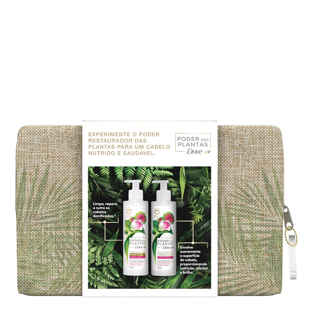 Kit Shampoo Dove Poder das Plantas Nutrição 300ml + Condicionador 300ml