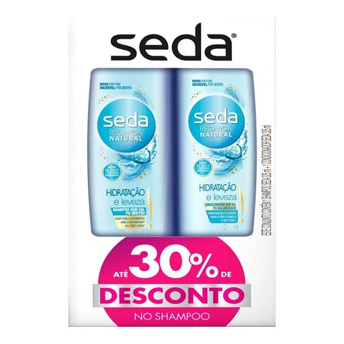 Kit Seda Recarga Natural Hidratação e Leveza Shampoo + Condicionador 325ml Kit Seda Recarga Natural Hidratação e Leveza Shampoo + Condicionador 325ml