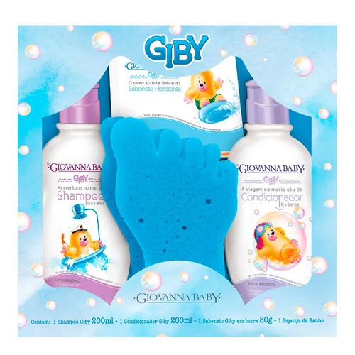 Kit Shampoo 200ml Giby Hora do Banho Azul + Condicionador 200ml