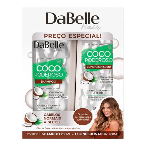 Kit Shampoo Dabelle Coco Poderoso 250ml + Condicionador 200ml Kit Shampoo Dabelle Coco Poderoso 250ml + Condicionador 200ml