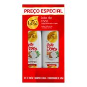 Kit Shampoo Gota Dourada Leite de Coco 340ml + Condicionador 340ml